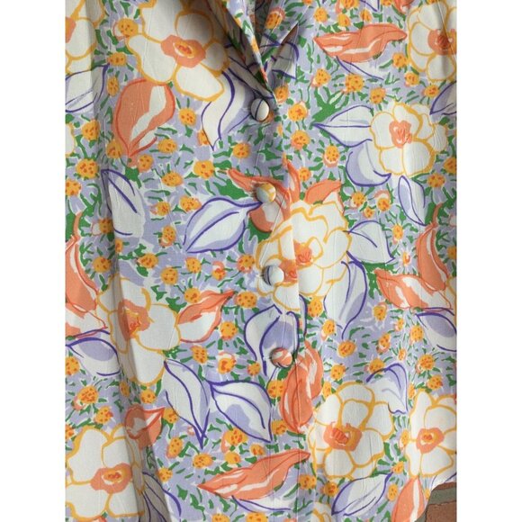 Vintage Victoria Secret womens top M sleeveless floral button front gold label - Picture 3 of 5